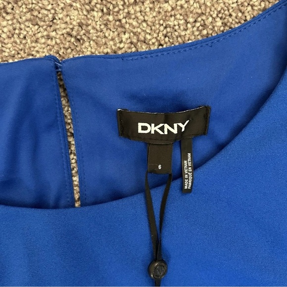 DKNY Women's Dress Royal Blue Pleated Sides Sleeveless Size 6 - NWT $129 - Picture 12 of 16